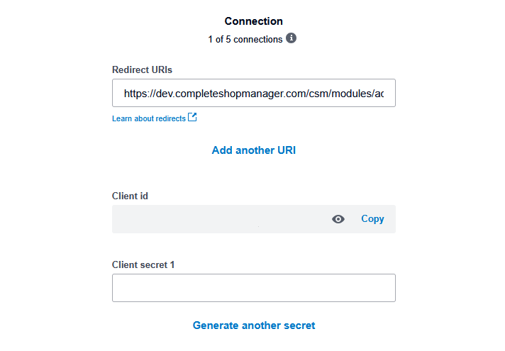 CSM Xero client secret